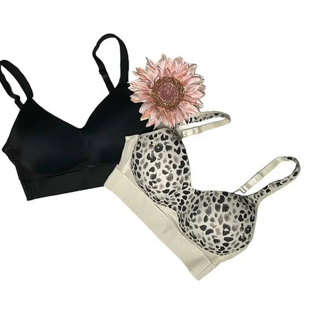 Rhonda Shear 2-pack Molded Cup Bra with Cross Back Mesh Detail NOT 4 SALE